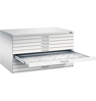 7200 Planschrank lichtgrau 10 Schubladen 135,0 x 96,0 x 76,0 cm
